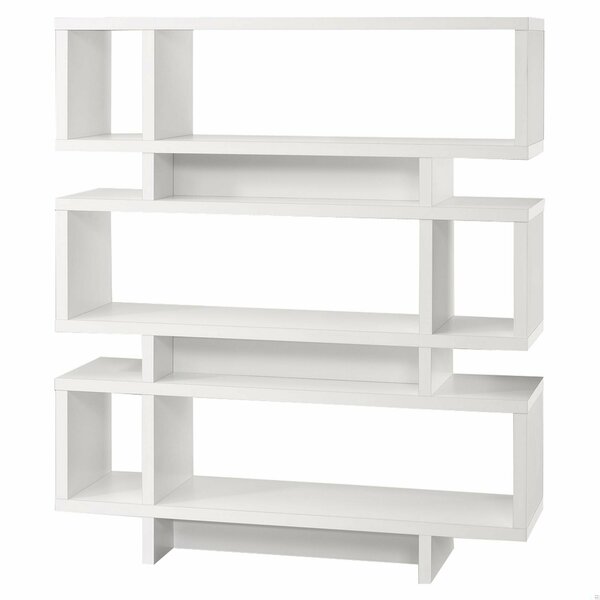 Homeroots 54.75 in. White Particle Board & MDF Bookcase with a Hollow Core 332861